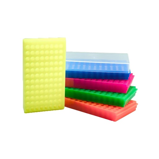 [GEN - WB 8420L] DoubleDecker Tube Rack 96x0.5ml & 96x1.5/2.0ml, with lid, assorted colors 